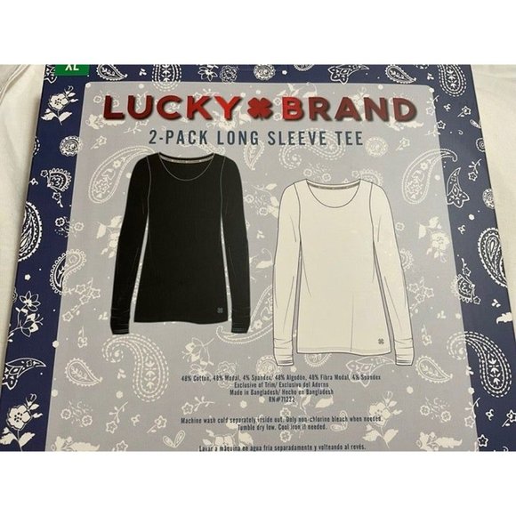 Lucky Brand NWT Sz XL 2 Pack long Sleeves Tee - Picture 3 of 3